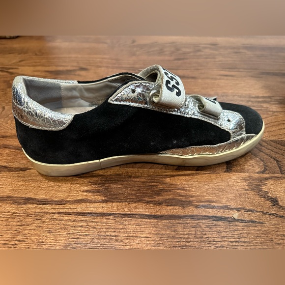 Golden Goose Black and Silver Velcro Sneakers, Sz. 8 (38) - Picture 5 of 11